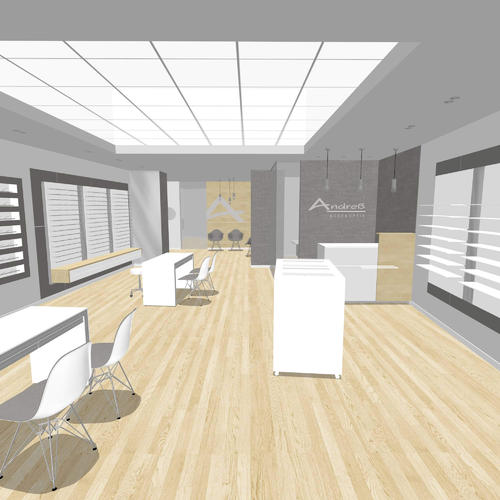 Contemporary optical store design - basic 3D rendering