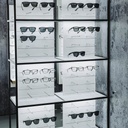 STK Multi Pin FS display, 128 pins (128), cabinet in oak, 930x2035x400 mm