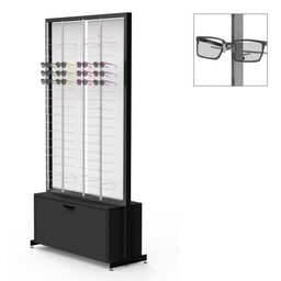 FS display, 2 rotating plates, 8 rods (144), 1 large drawer (244), 1032x1980x400 mm