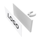 Logo holder for rod, acrylic, magnetic 120x50 mm