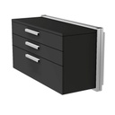 Wall cabinet, 3 drawers with handles, soft-close