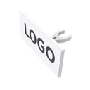 Logo holder for rod, acrylic, magnetic 120x50 mm