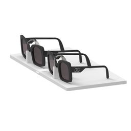 Unilock plate with lockable extended frame holders, white acrylic