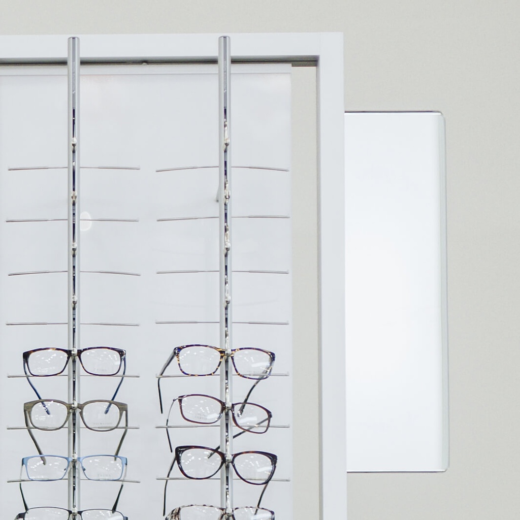 Side mirror for freestanding displays, 2-sided, 140x500 mm