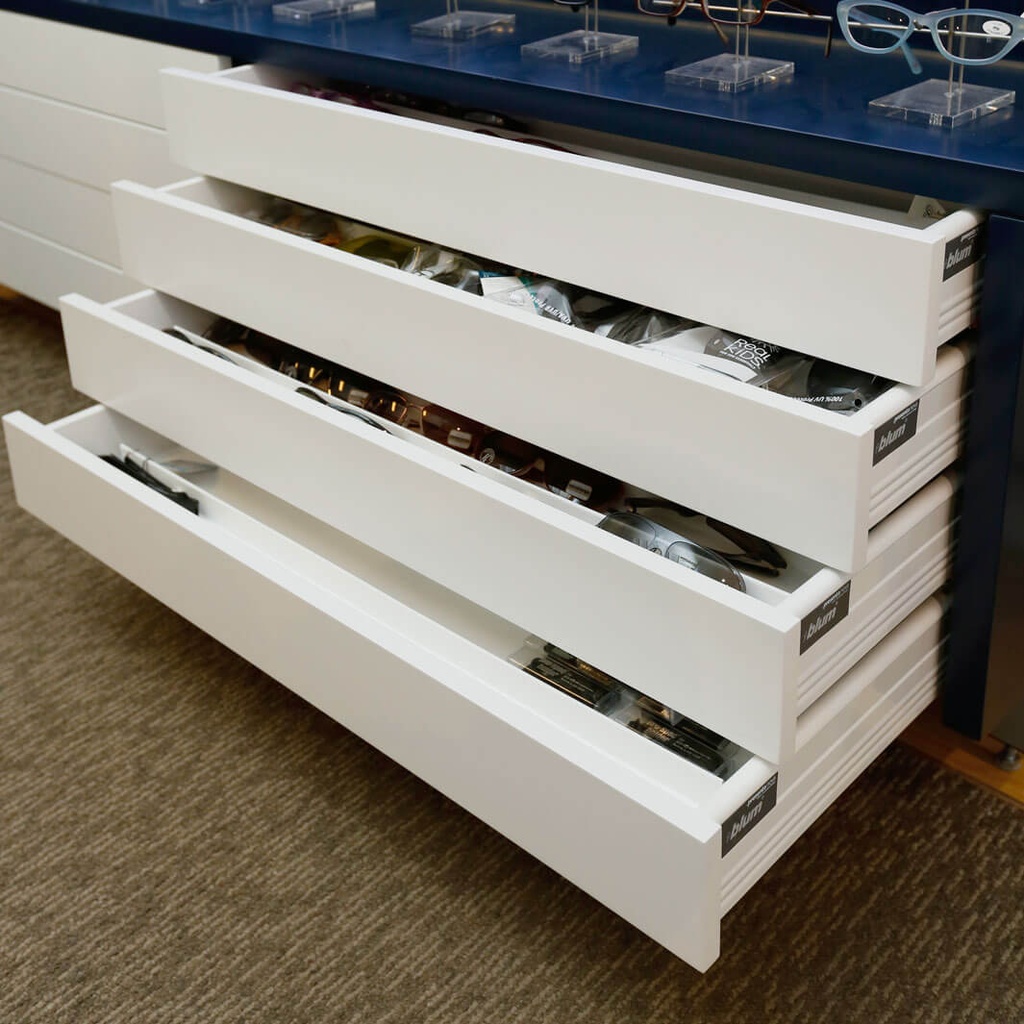 Wall cabinet, 4 drawers, push system, white