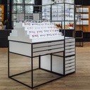 STK display, 2 Criss-Cross shelves (32), 20 trays (200), 400x1555x785 mm