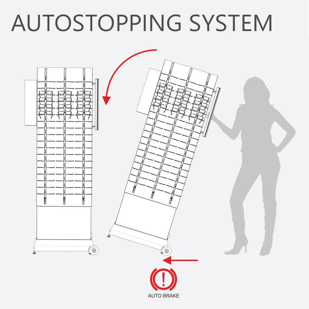 FS display, FW2 base, rotating plate with 4 rods (72), 560x2000x470 mm