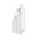 STK pedestal with shelves on 4 levels, 485x1200x485 mm