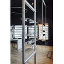 Telescope display, 5 glass shelves, 900x1600-4500 mm