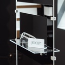 Sky Line display, 2 plates with transparent shelves, acrylic, 900x1600-4500 mm