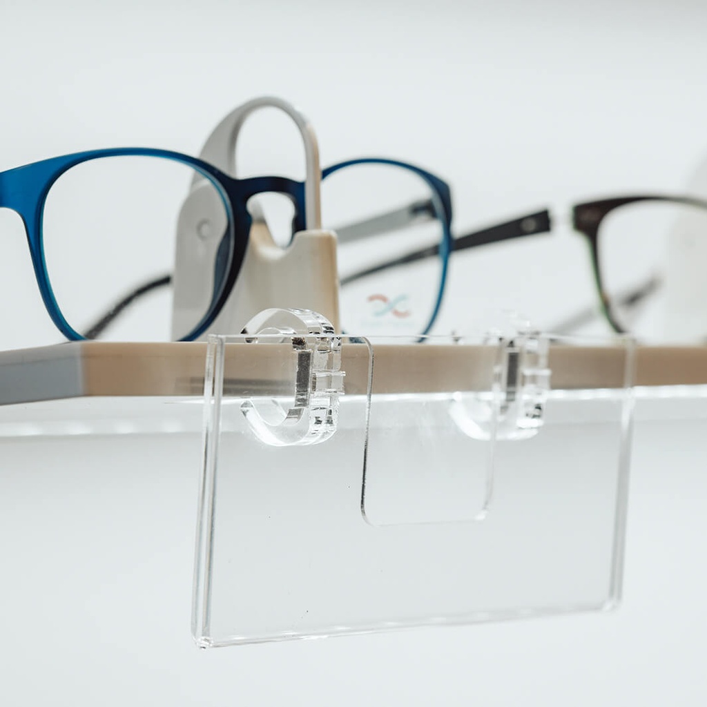 Unilock logo holder, acrylic, paper inserts, 130x60 mm