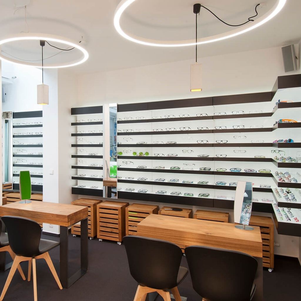 Quadro wall display, 7 LED shelves