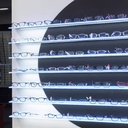 Aura R wall display, black circle, 7 LED shelves, magnetic, 1800x1500x280 mm