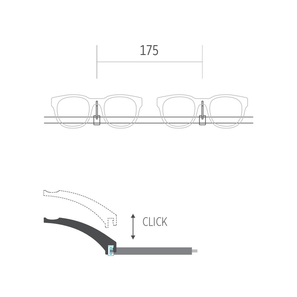 Clear Look aluminium bar with LED, 1 m