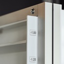 Wall display for contact lenses, 2 storage panels, 700x1500x280 mm