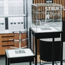 STK pedestal, construction with acrylic box