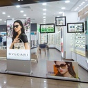 Shop window stand, aluminium base, acrylic plates, 900x500 mm