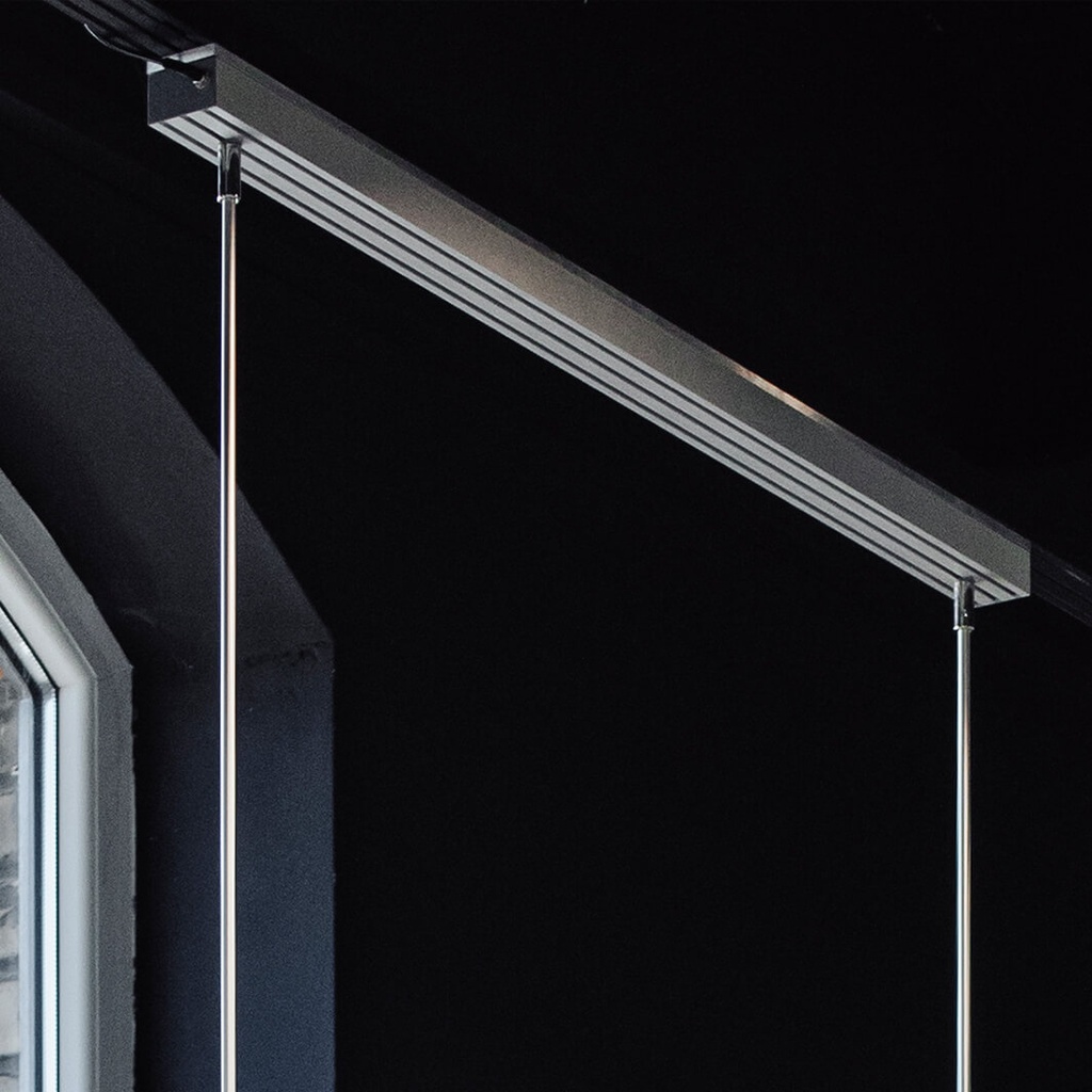 Telescopic rod for shop window elements, Φ8/Φ14, 1500-4000 mm