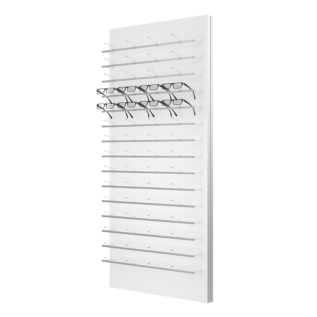 Espositore a parete Clear Look, 15 barre (45 montature), 700x1500x280 mm