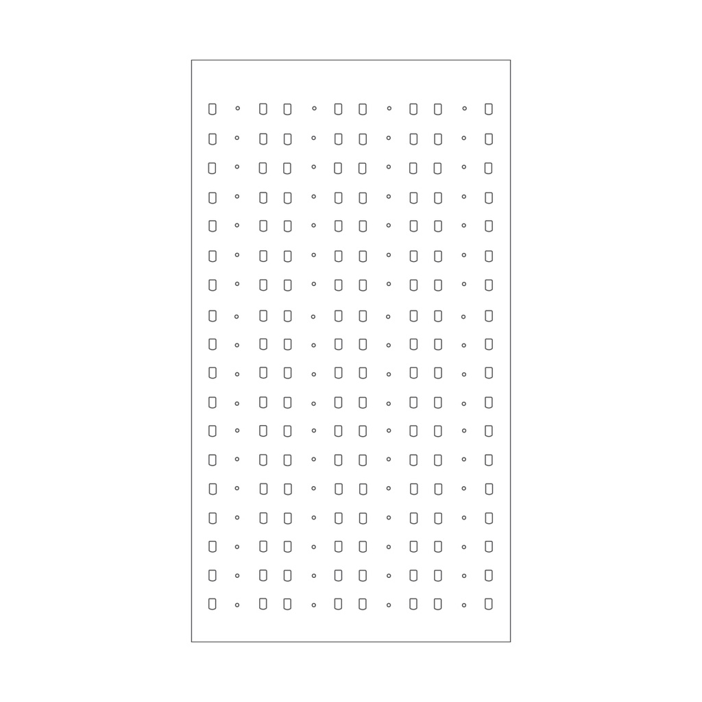 Panel Pin Solo con las portagafas con serradura, orificios rectangulares