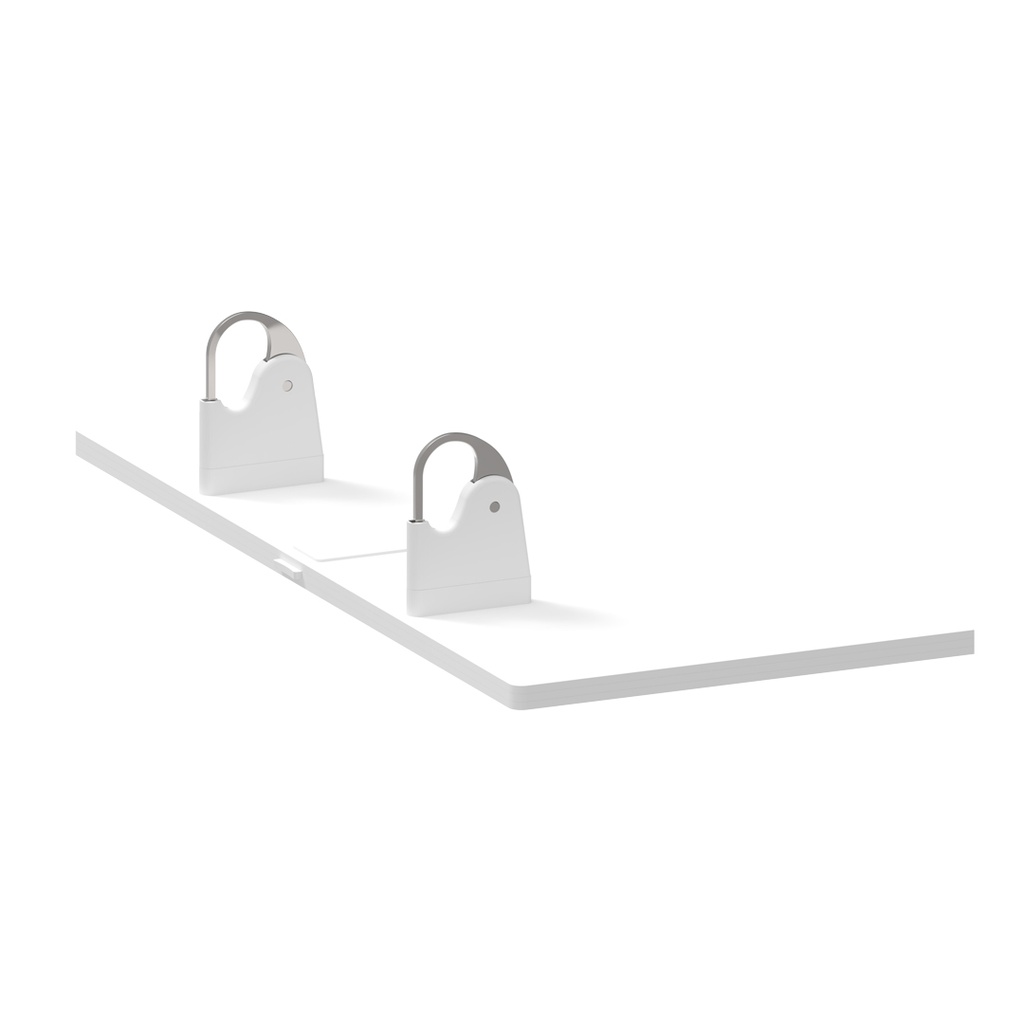 Unilock plate with lockable extended frame holders, white acrylic