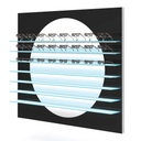 Expositor de pared Aura R, círculo blanco, 7 estantes LED, magnético, 1800x1500x280 mm