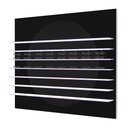Présentoir mural Aura R, cercle blanc, 7 étagères LED, magnétique, 1800x1500x280 mm