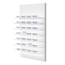 Espositore da parete Vivida, 7 ripiani LED in acrilico, illuminazione perimetrale