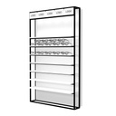 STK Wandpräsenter mit LED-Ablagen inkl. 5 Logohalter, 930x1530x320 mm