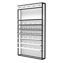 STK Unilock wall display, LED shelves, 5 logo holders incl., 930x1530x320 mm