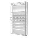 STK Unilock Wandpräsenter mit LED-Ablagen, 5 Logohalter inkl., 930x1530x320 mm