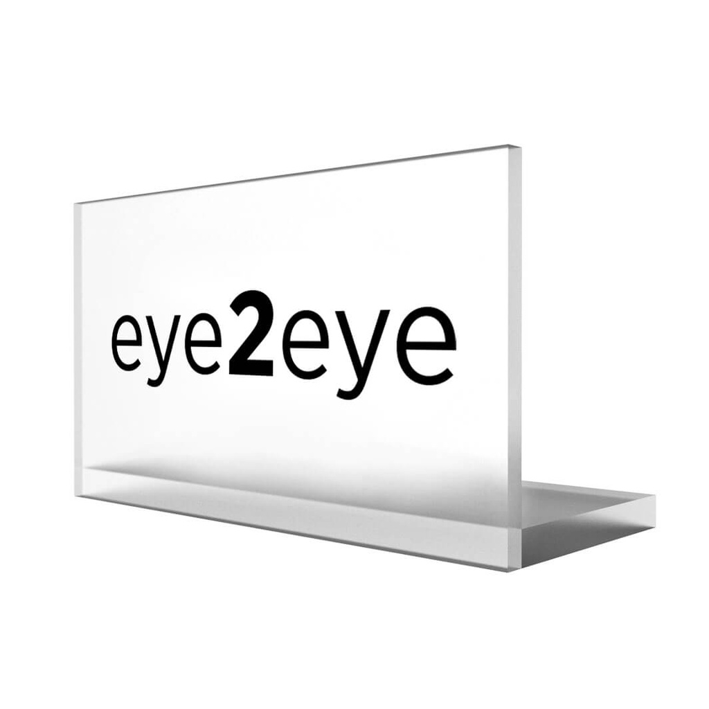 Support de logo Dual, acrylique, 150x85x65 mm