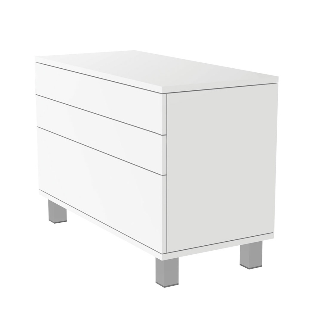 Armoire FS avec 3 tiroirs, système push, blanche