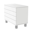 Armadio FS con 4 cassetti, sistema push, bianco
