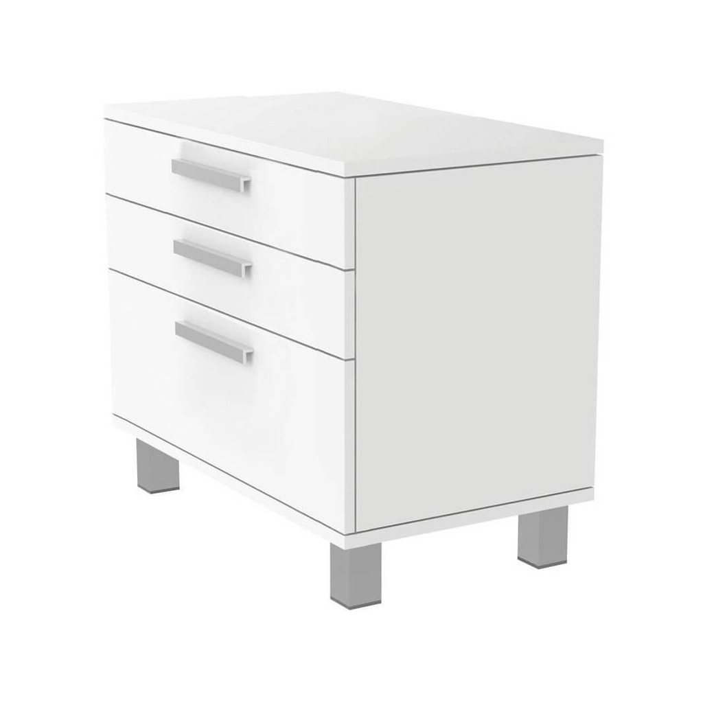 Armadio FS con 3 cassetti con maniglie, bianco