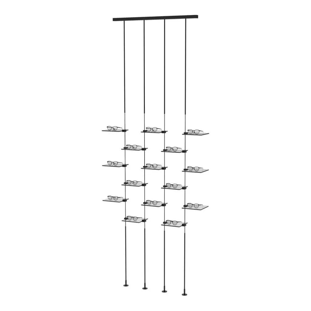 Sky Line Solo display, 4 rods with 15 side shelves, 1000x1600-4000 mm