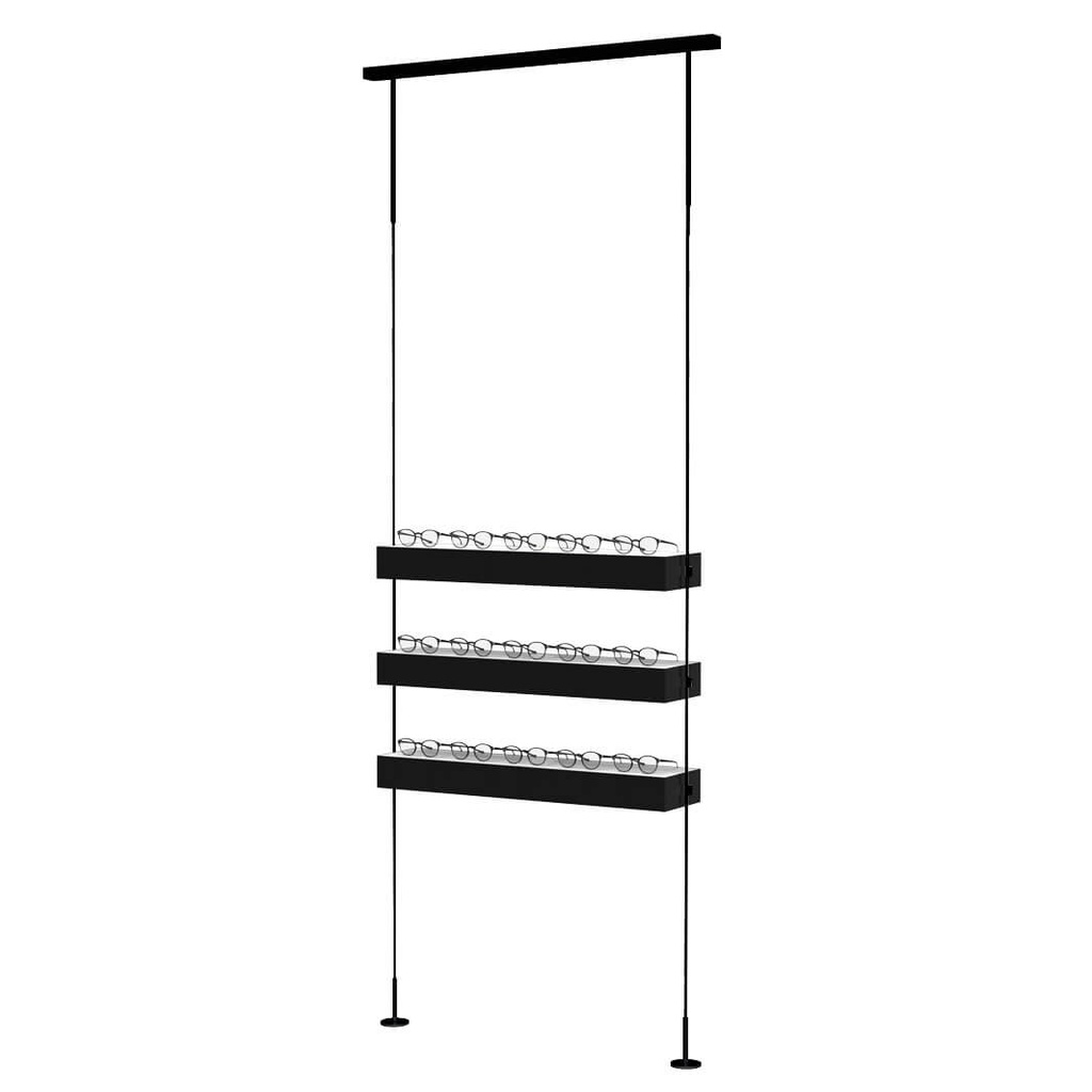 Sky Line Quadro Präsenter, 3 LED-Ablagen, 900x1600-4500 mm