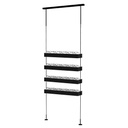 Espositore Sky Line Quadro, 4 ripiani LED, 900x1600-4500 mm