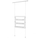 Espositore Sky Line, pannello con 3 ripiani trasparenti in acrilico, 900x1600-4500 mm