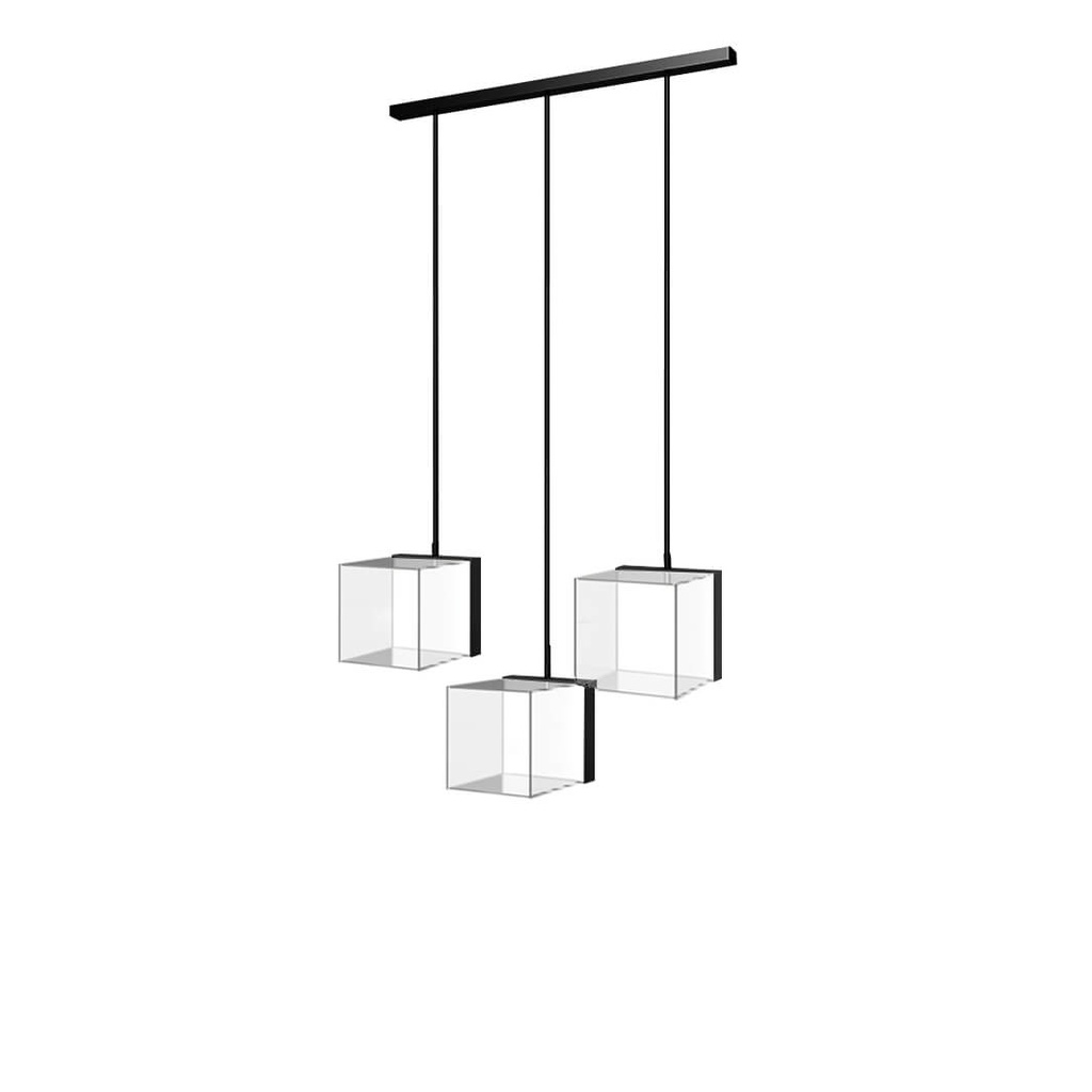 Expositor Sky Line Solo, 3 barras LED con 3 cajas acrílicas LED, 1000x1600-4500 mm