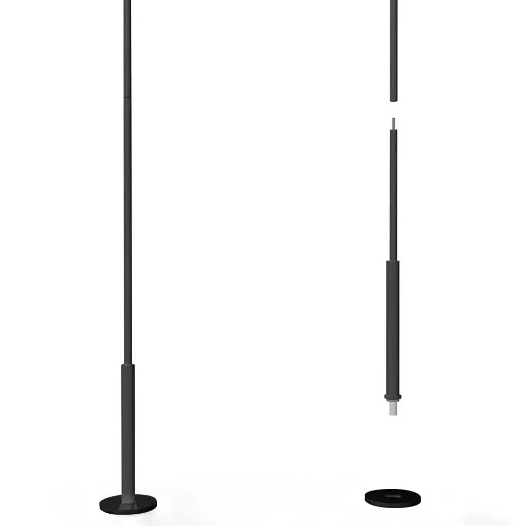 [SW.R / SK.H.AL black] Teleskopska šipka za elemente izloga, Φ8/Φ14, 1500-4000 mm (crna cijev(i))