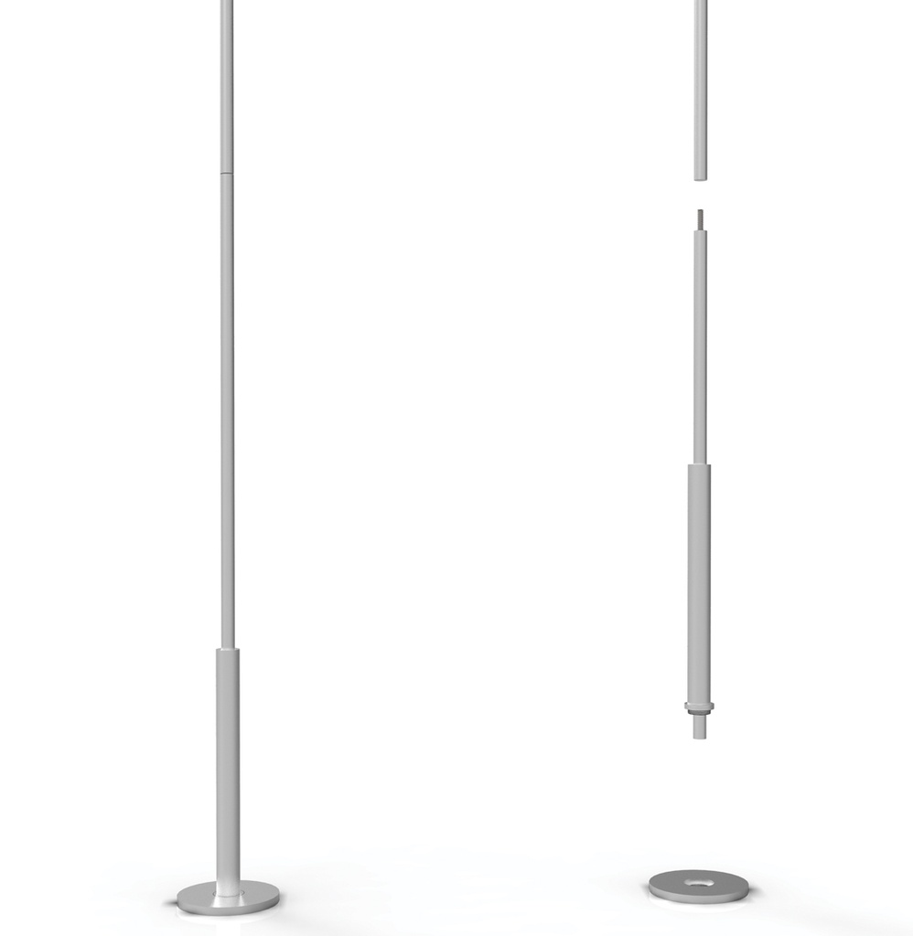 Tige télescopique pour éléments de vitrine, Φ8/Φ14, 1500–4000 mm