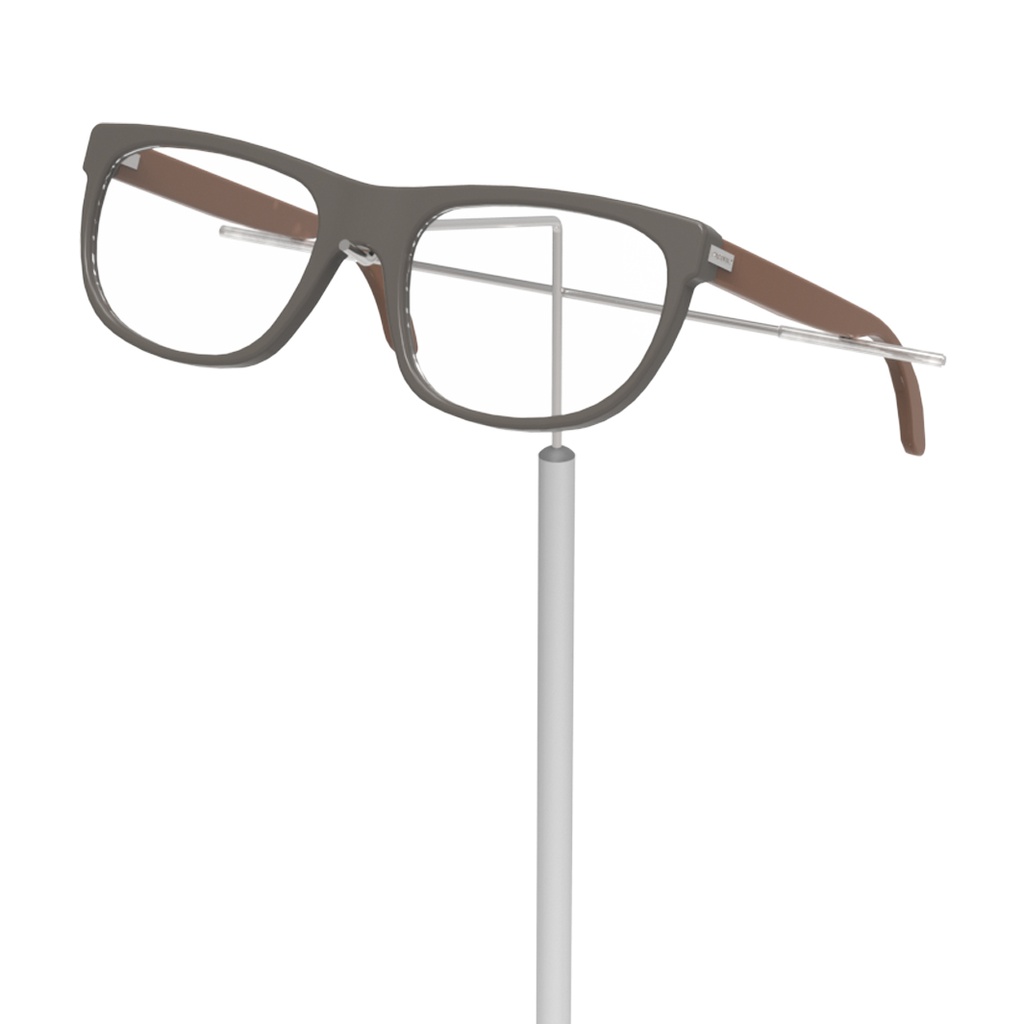 Telescopic rod with frame holder for shop windows, standing