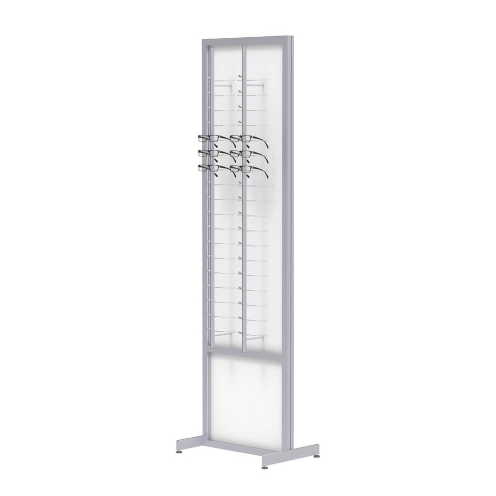 [F.S.RR2.O / FF.2.O] FS display, 1-sided fixed plate with open rods (476x1980x400 mm, 2 rods, 36 frames, aluminium construction)