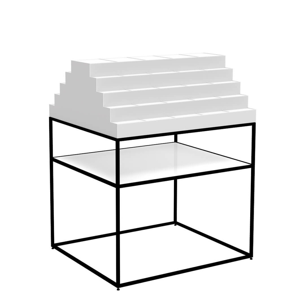 Présentoir îlot STK Gondola, 1 grande étagère, partie supérieure avec 9 étagères (50), 900x1150x785 mm