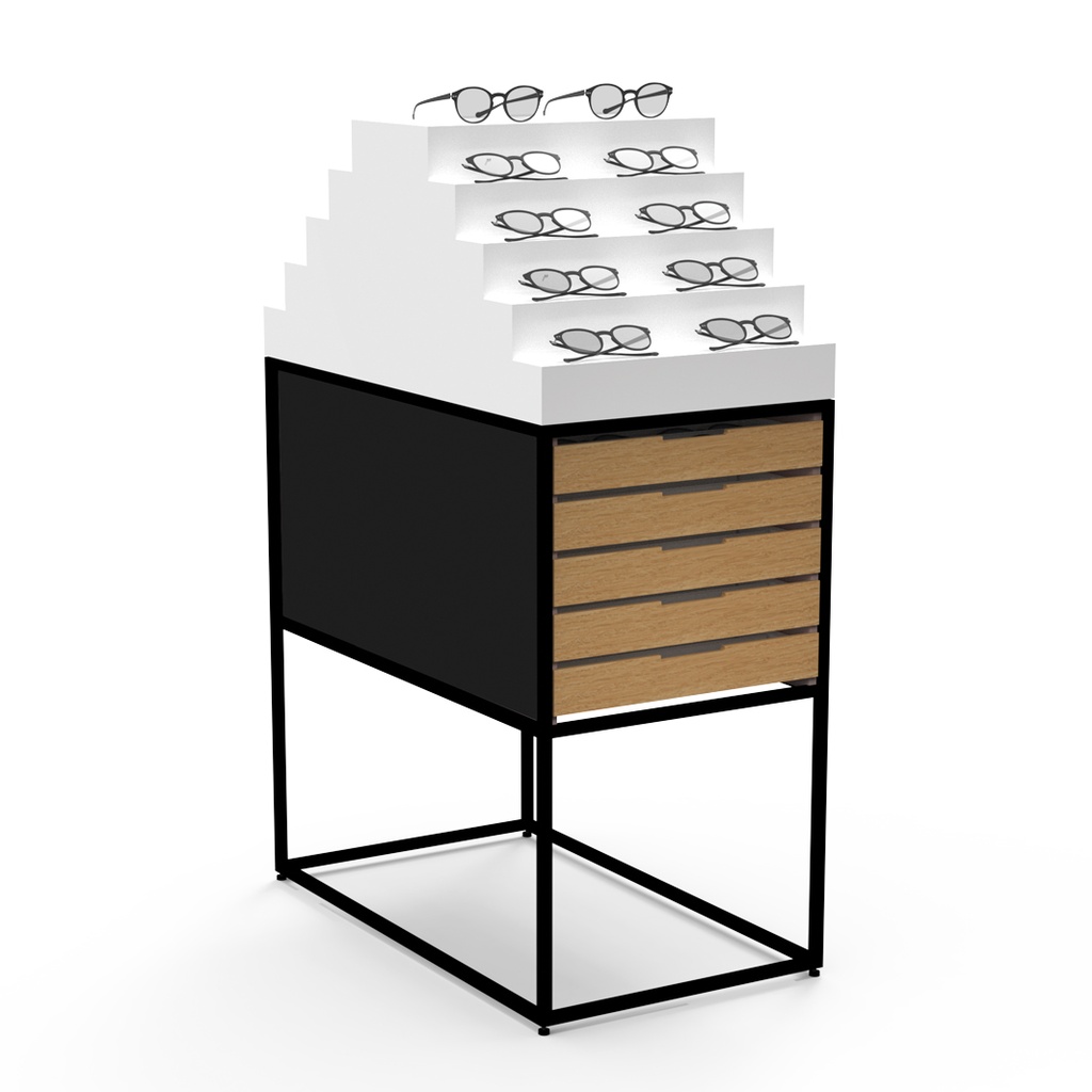 STK Gondola Insel-Präsentation, oben mit 9 Ablagen (20), Stauraum, 400x1150x785 mm