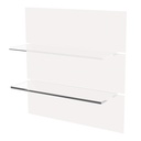 LAB wandmontierter Acryl-Spritzschutz  mit 2 Ablagen, 500x560x185 mm