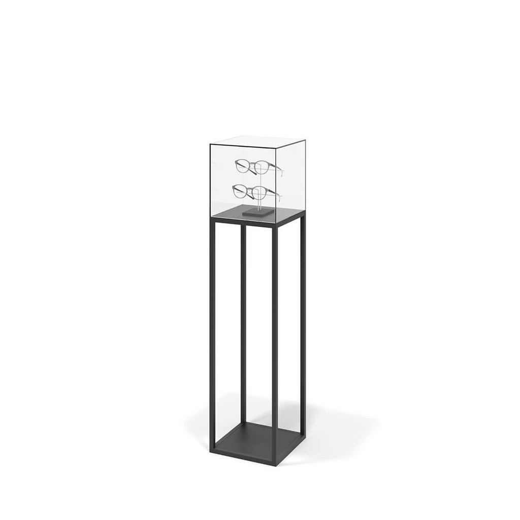 [STK.PD3.100 black] STK pedestal, construction with acrylic box (220x1000x220 mm, black construction)