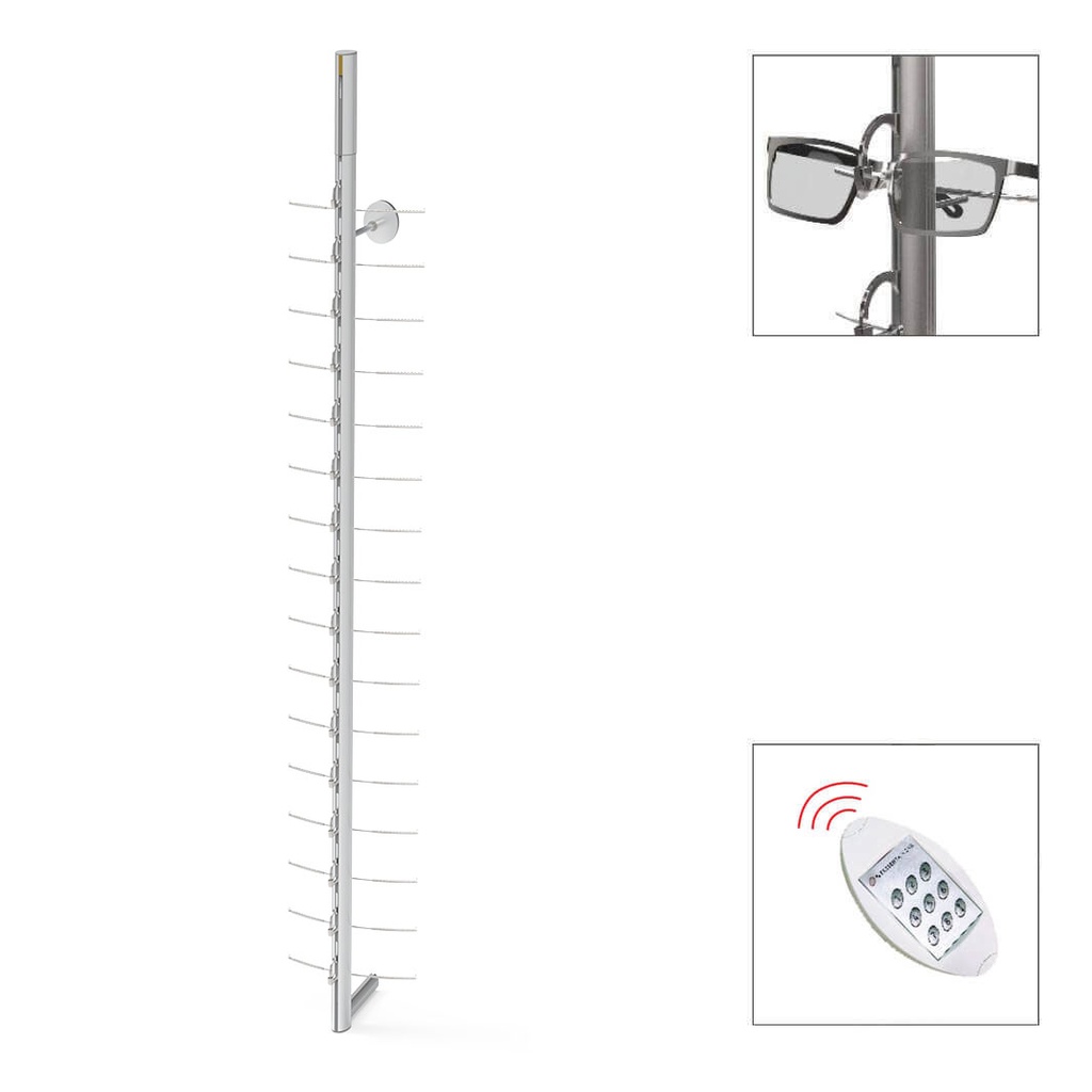 [SRCRF16.1] Asta SRCRF bloccabile a distanza con motore, 16 montature, 1360 mm (70 mm) (asta in alluminio, 1 - fissaggio uscita attraverso il fondo dell'asta)