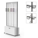 Espositore FS, 2 piatti rotanti, 8 aste (144), 1 cassetto grande (244), 1032x1980x400 mm